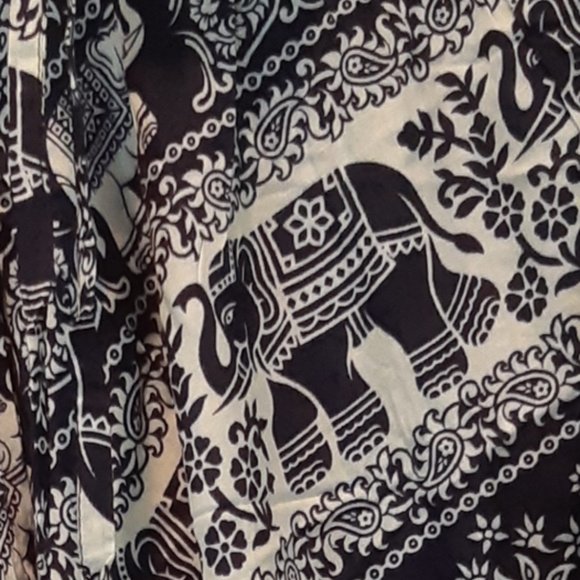 (F1) 100% Rayon Harem Pants w/ Elephants in Stripe - Picture 2 of 3